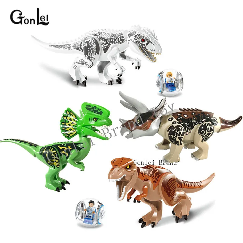 Jurassic Dinosaur World Figures Tyrannosaurs Rex & Dilophosaurus &triceratops Building Blocks Compatible leGoINgly Dinosaur Toys Jurassic Dinosaur World Figures Tyrannosaurs Rex & Dilophosaurus &triceratops Building Blocks Compatible leGoINgly Dinosaur Toys