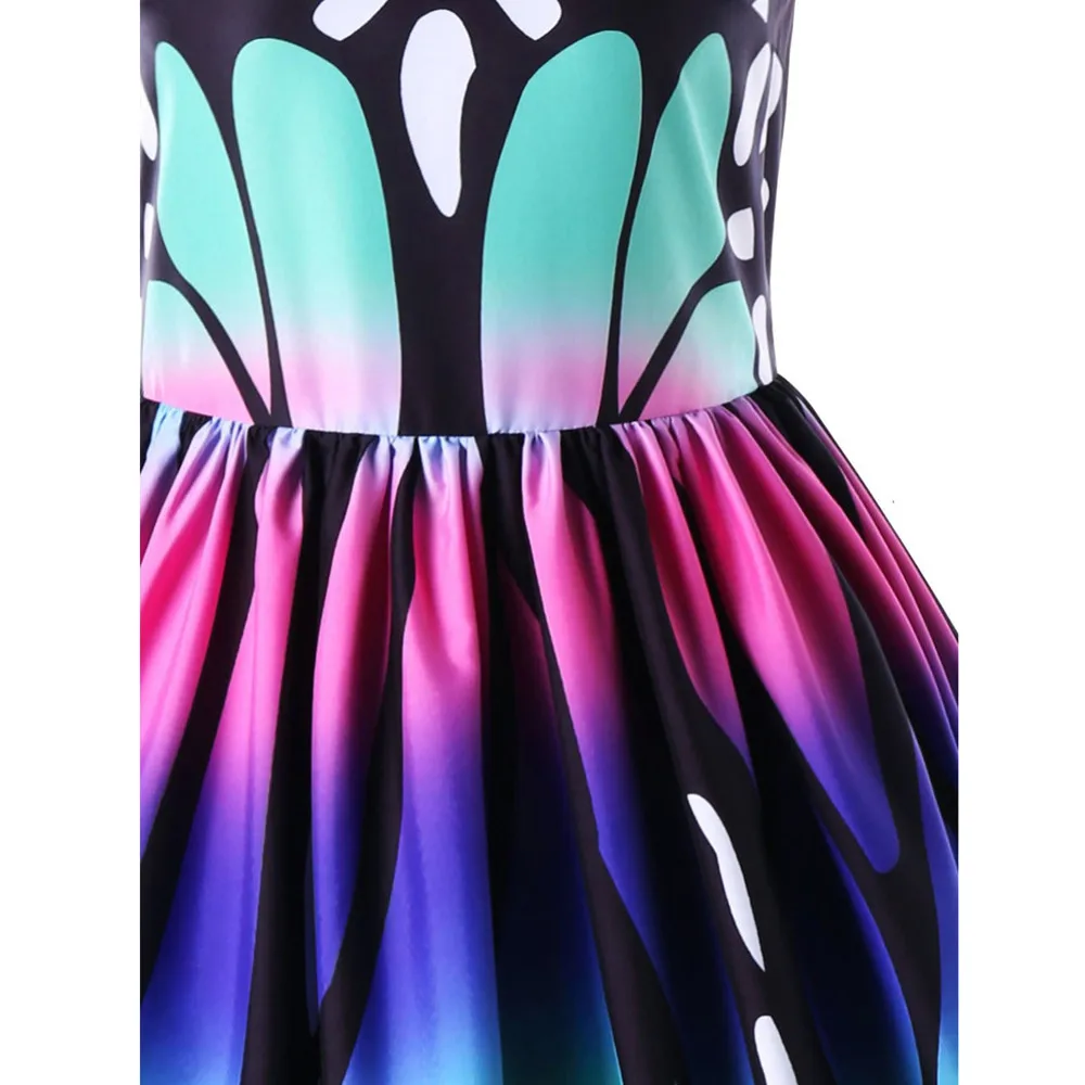 Модные женские платья с принтом бабочки, вечернее платье без рукавов, дизайнерские топы для девочек, винтажное кружевное платье C3135