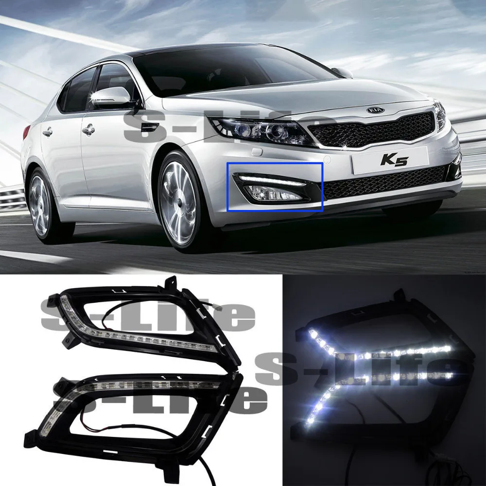 Light Daytime Running Light DRL Fog Driving Bulbs For Kia K5 2011 2013