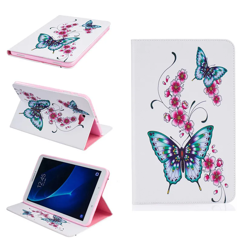 For Samsung Galaxy Tab A 10.1 Case T580T585SM-T580T580N Case Tablet Cover Print Folio PU Leather Wallet Protective Shell Bag (32)