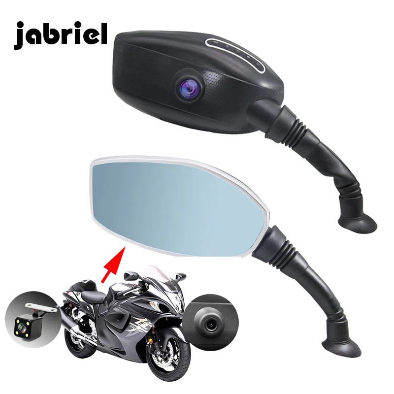 

Jabriel Motorcycle Dvr With Tow Cameras Rear View Mirror Auto Digital Video Recorder Dash Cam Camera registrator for Motorcycle