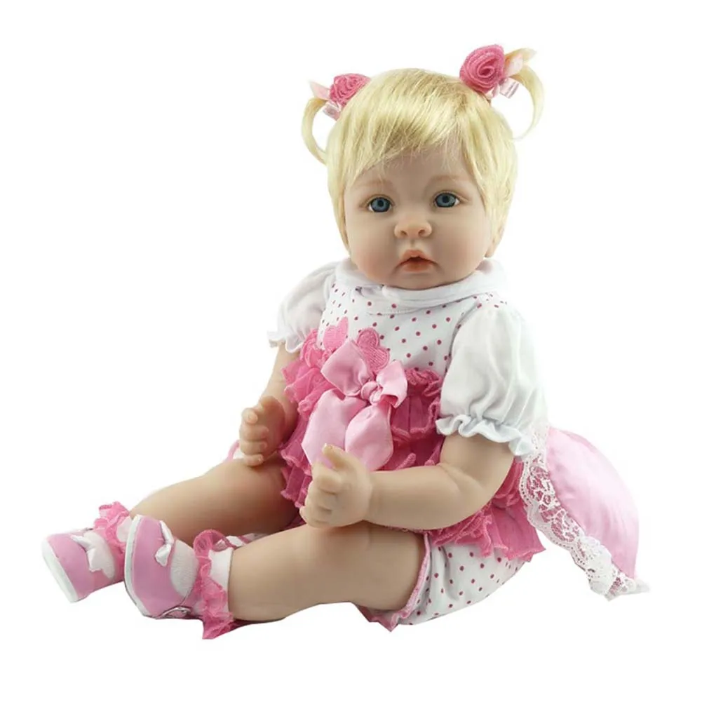 

NPK 55cm/22inch Baby Reborn Dolls Cute Silicone Jointed Doll Toddler Lifelike Toys Birthday Gifts FJ88
