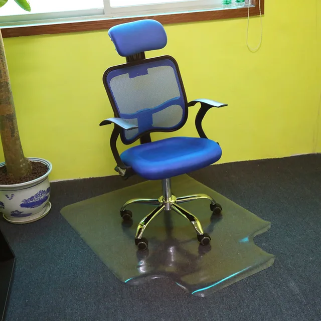 1pc Lipped Office Chair Desk T Shaped Carpet Protector Mat Pvc Clear 1pc Lipped Office Chair Desk T Shaped Carpet Protector Mat Pvc Clear With Grips