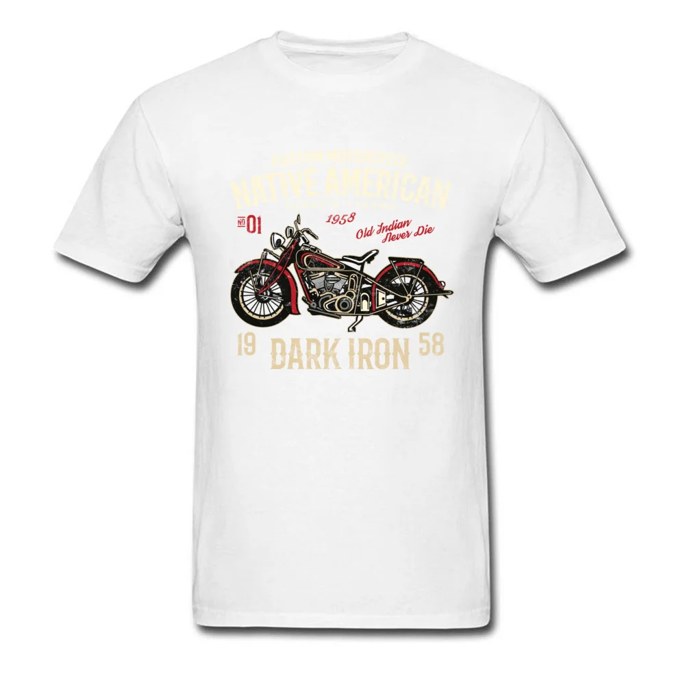 American Motorcycle 2018 Hot Sale Short Sleeve Party Top T-shirts 100% Cotton Crewneck Men's Tops Shirt Street T-Shirt Summer American Motorcycle white