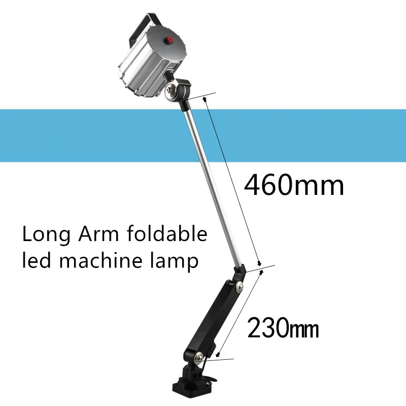 7 Вт/12 Вт светодиодный Длинный рычаг складной IP67 Водонепроницаемый станок с ЧПУ Рабочая лампа Инструмент Расширенный поворотный рычаг анти-масляный светильник
