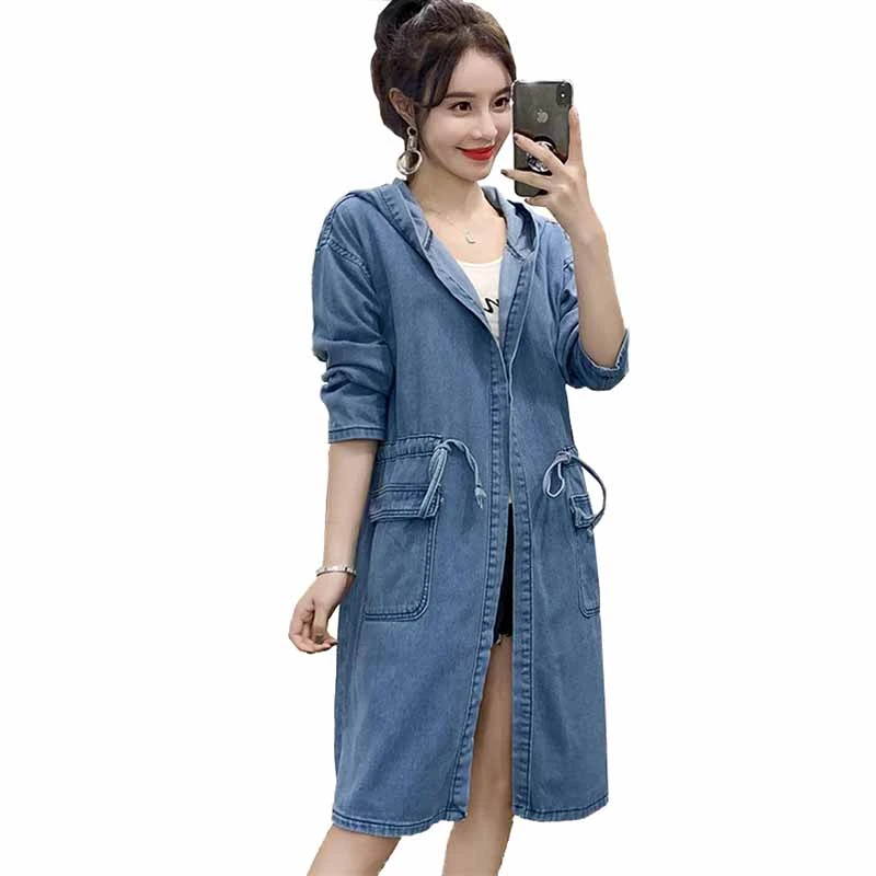 plus size denim trench coat
