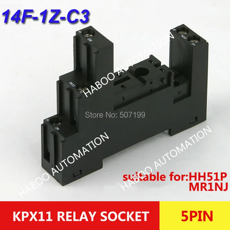 

10pcs/lot TIME Relay socket for PI35BE/3 14FF-1Z-C3 relay mini relay socket 5pin screw type electric socket
