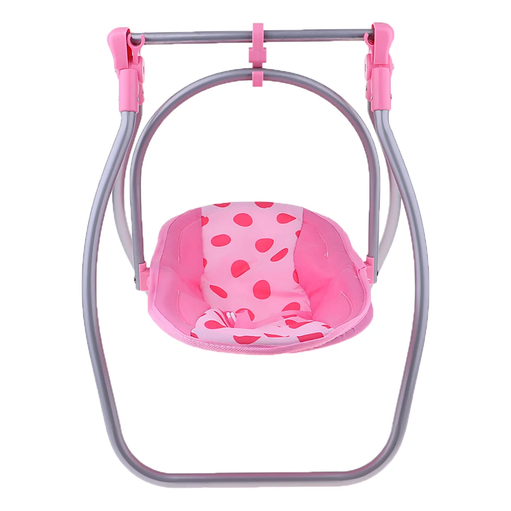 Lovely Baby Doll Swing Carrier Seat High Chair Kids Pretend Toy Role Playing for Nursery Room Furniture Dollhouse Accessories