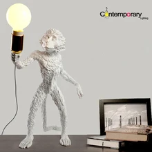 Модные Простые Книги по искусству Nordic белый Реплики смолы SELETTI обезьяна Настольная лампа для Спальня офис светодиодный свет бюро прикроватные украшения