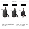 BISON DENIM Chest Bag Genuine Leather Crossbody Bags Men Multifunctional Zipper Shoulder Bag Casual Men Chest Waist Pack N2425 ► Photo 3/6