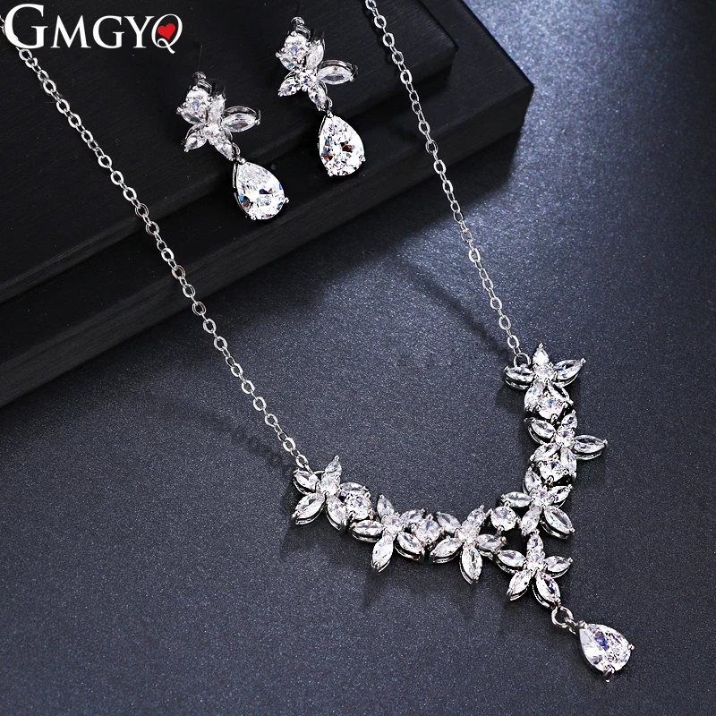 GMGYQ Nigerian Jewelry Set For Women Cubic Zirconia 2 Piece Fashion Sets Womens Accessories | Украшения и аксессуары