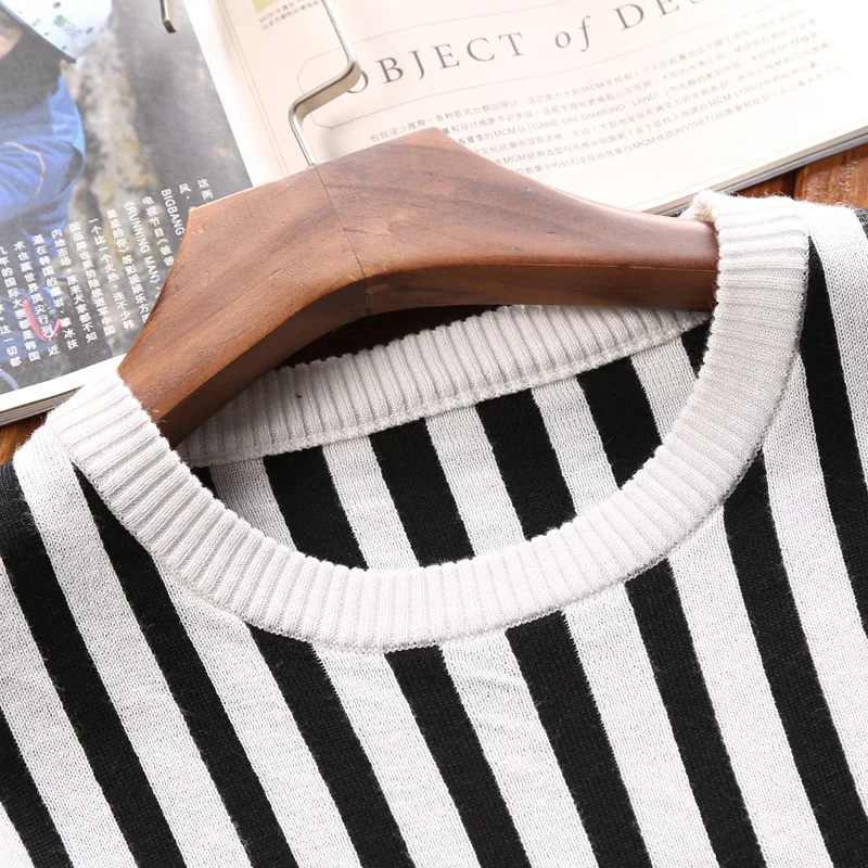 White Cou O Aismz Mâle Hombre Tricoté Automne Suéter Vêtements Az az Rayé ms922 Hiver Pull Hommes 2018 Homme Chaud Chandail Black ms922 Mince Fit zzrwqg8