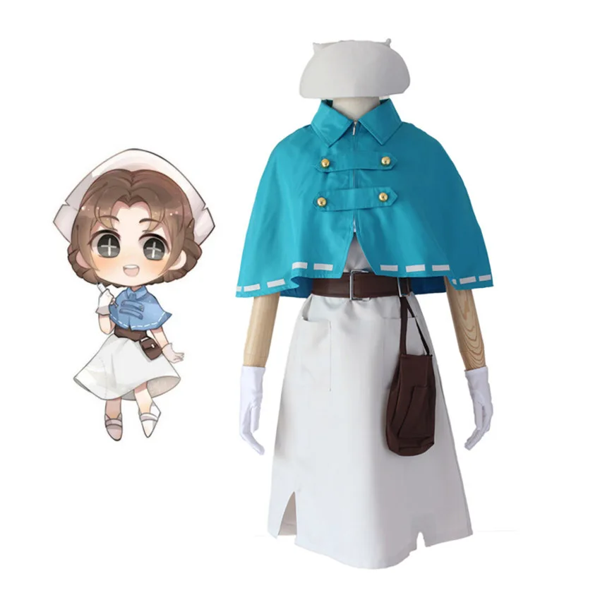 

Game Identity V Cosplay Emily Dail Doctor Costume Full Set Uniform Halloween Carnival Party Wear (Dress+Cloak+Belt+Hat+Gloves)