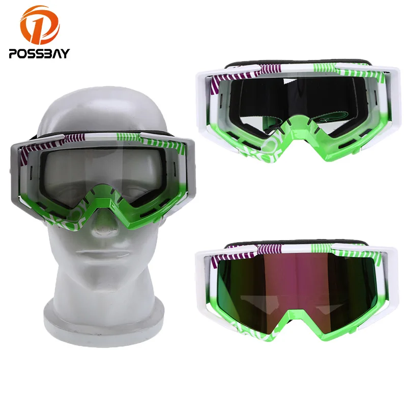 POSSBAY Anti fog Motorcycle Glasses Multi Color Motorbike Moto Skiing