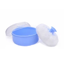 Портативный Дети средства ухода за кожей косметичка мягкие детские пух контейнер Практическая коробка пуховка-губка для макияжа чехол синий цвето