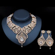 decoration new costume necklace and earrings bridal jewelry sets india crystal for party high quality free shipping