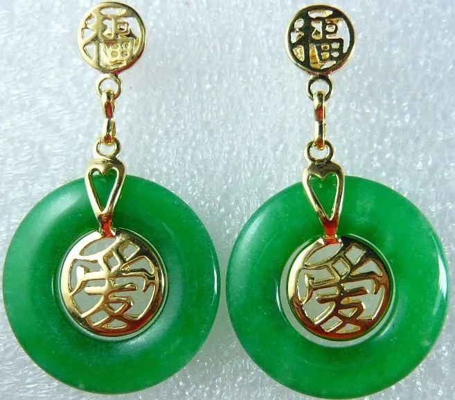 

Wholesale black Semi-precious Stone chinese character love lucky earring