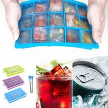 Behogar 3 шт. 15 слотов силиконовый ледяной производитель кубиков Плесень лоток с Съемная крышка ледяного Тонга для виски коктейльный ледяной кофе холодные напитки