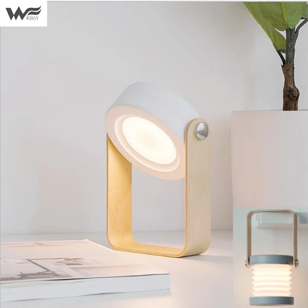

Led night light lantern lamp creative folding telescopic lamp portable desktop lamp usb bedside table lamp new strange