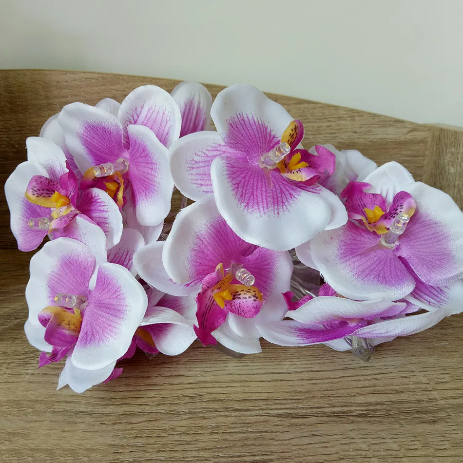 Handmade Orchid Flower LED String Lights, AA Battery floral holiday lighting, Vase flower arrangement,Party garland decoration Handmade Orchid Flower LED String Lights, AA Battery floral holiday lighting, Vase flower arrangement,Party garland decoration