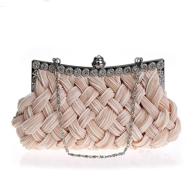 2017 spring Evening bag weave clutch bags woman handbag Silk Elegant Dinner Ladies' Bag , Evening Bag High-grade Handbag EB003