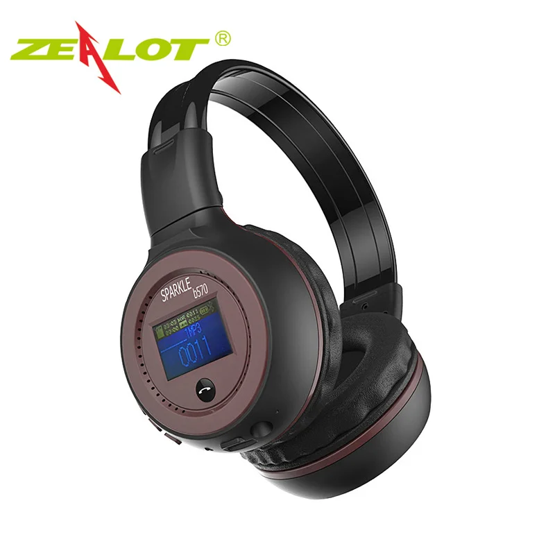 

ZEALOT B570 Headset Headphone Bluetooth Wireless LED Display Handsfree earphone for phone With microphone FM Radio TF Card Play