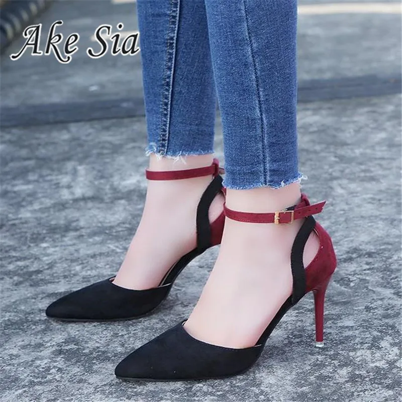 

New 2019 Fashion High Heel Women Pumps Pointed Toe Wedding Bridal Party Dress Ladies Buckle Strap Fashion sexy mujer Pumps