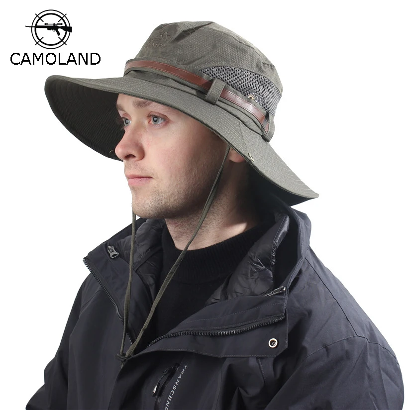 

Summer Sun Hat Bucket Men Women Boonie Hat Quick Dry Outdoor UV Protection Hiking Fishing Mesh Breathable Panama Hat UPF50+