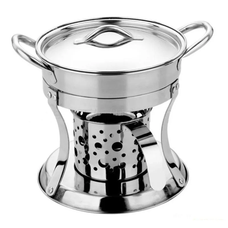 New Hot Outdoor Camping Stainless Steel Hotel Mini pot Alcohol Stove