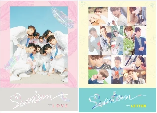seventeen 1st album first love letter love ver letter ver kpop seventeen love letter album cover