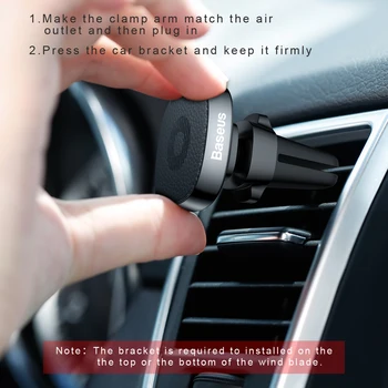 Baseus Metal Car Phone Holder For iPhone 11 Pro Sumsung S9 Xiaomi Magnetic Phone Holder Air Vent Mount Mobile Phone Holder Stand 5