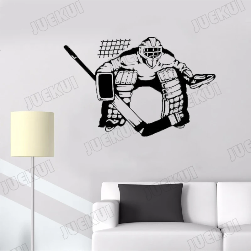 

Ice Hockey Goalie Removable Wall Stickers for Living Room Art Decoration Vinyl Decals Gym Background Boys Bedroom Murals L730