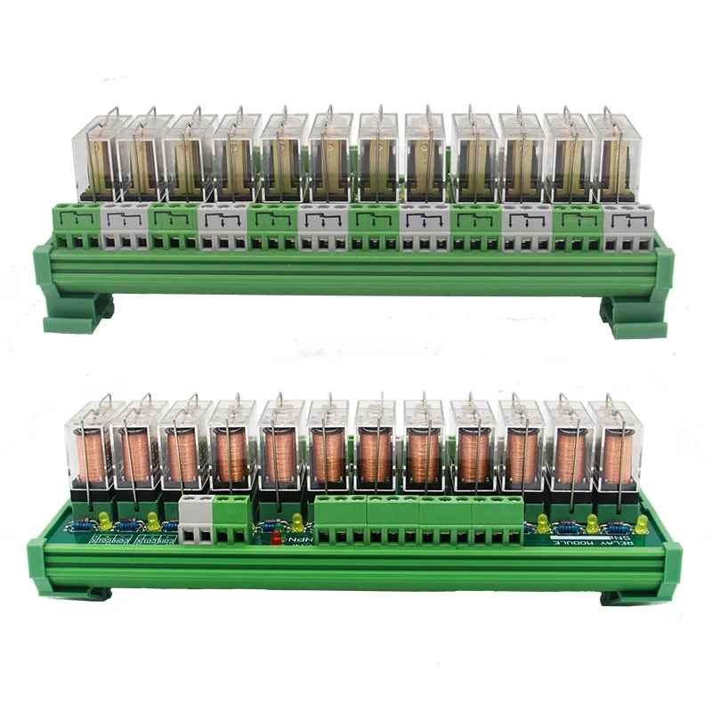 12 канальный 1 SPDT DIN рейку OMRON G2R 12V DC/AC интерфейс релейный модуль|omron g2r|interface relaydin