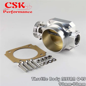 

Universal Throttle Body Intake Q45 90MM - 80MM FOR NISSAN RB25DET RB26DET RB20 GTS SILVER
