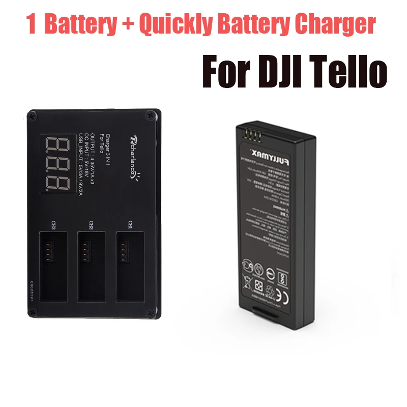For DJI Tello Battery Quickly Charging Charger 1 Pcs Lipo Tello Flight Battery For Hub Tello