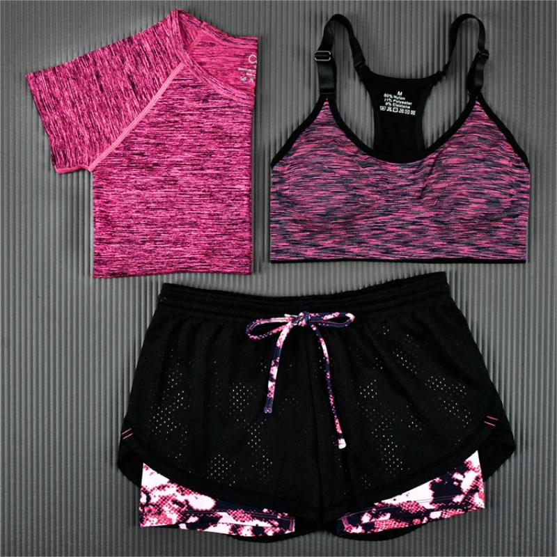 

Summer Leisure Suit Women Top Quality Fashion Women's Tracksuits Crop Top + Shorts 3 Piece Set Femme Fashion Moletom Feminino