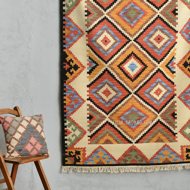 Kilim 100% шерстяной ковер ручной работы геометрический индийский современный в