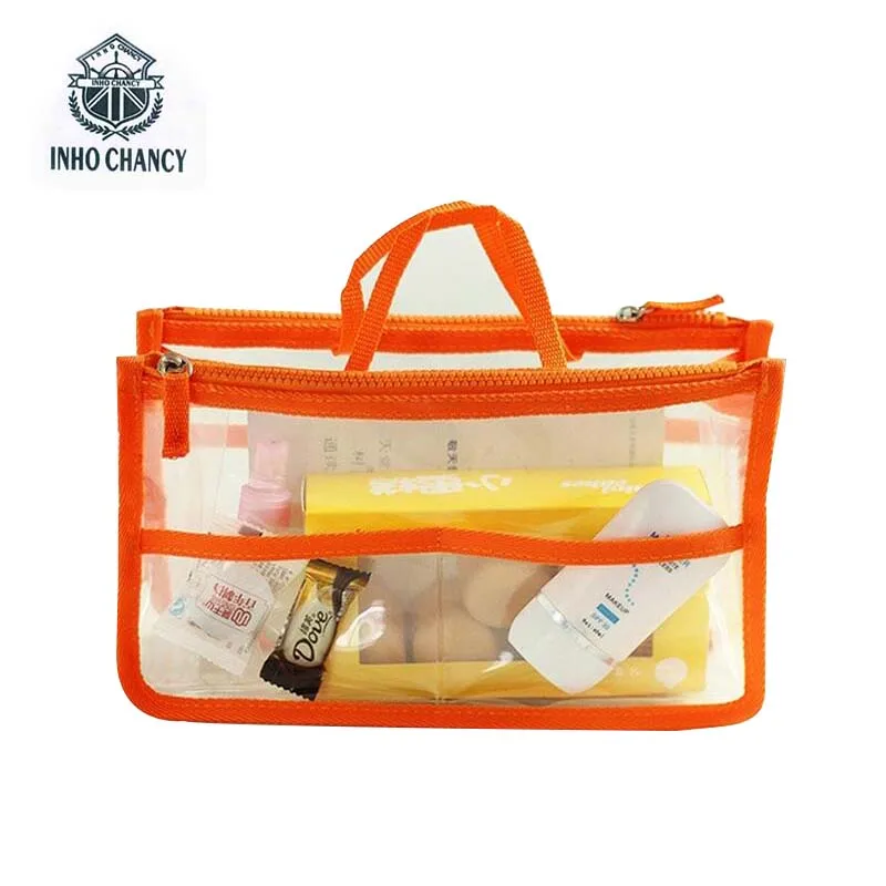 Inho chancy ماكياج المنظم التجميل حقيبة السفر حقائب السيدات أزياء حقائب التجميل حقيبة شفافة للماء غسل تشكل كيس
