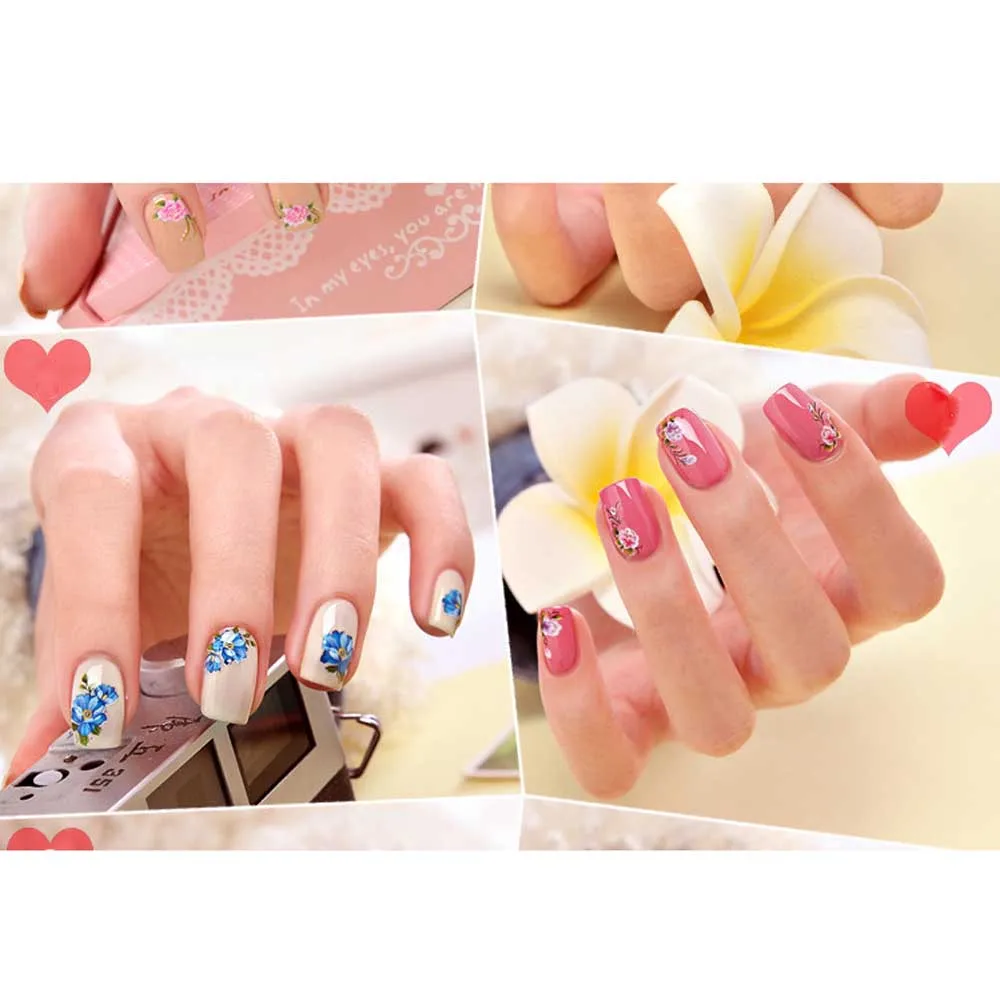 30 листов стикеры 3D на ногти Nail Art 3D смешанные цвета цветочный дизайн наклейки маникюрная наклейка для ногтей аксессуары для ногтей украшения