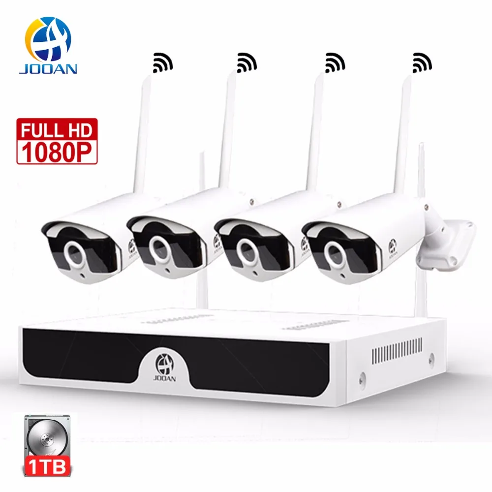Goedkoop JOOAN Draadloze Bewakingscamera 4CH CCTV NVR 1080 p WIFI Outdoor Nachtzicht Netwerk Camera Video Surveillance Kits