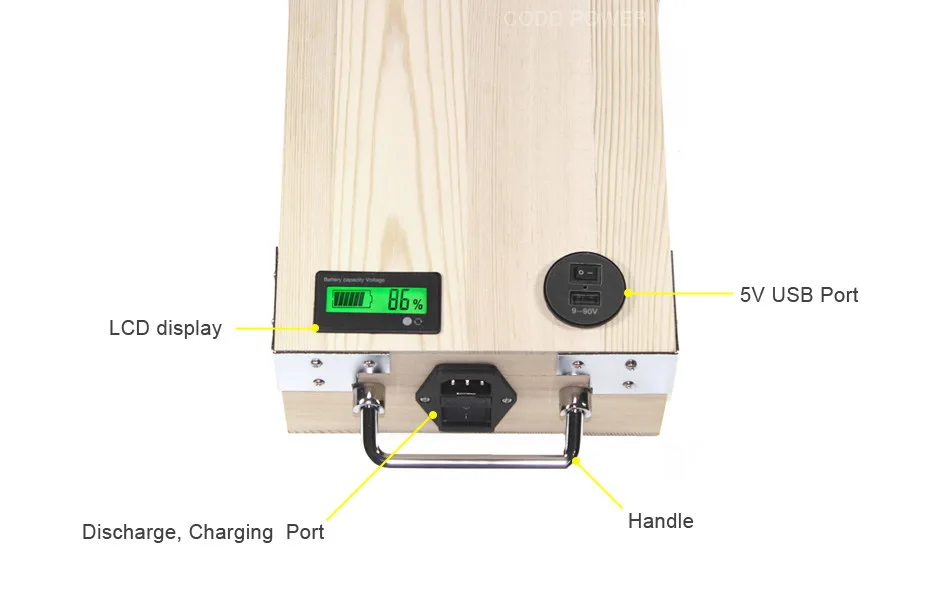 Clearance APP 12V 80AH Electric bike LiFePO4 Battery Pack Phone control Electric bicycle Scooter ebike Power 1000W Wood 9