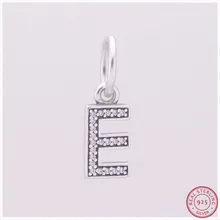 Dazzing трендовые подвески буквы 'с прозрачными CZ DIY Fit PANDORA Подвески Серебро 925 для женщин Изготовление ювелирных изделий LW350E