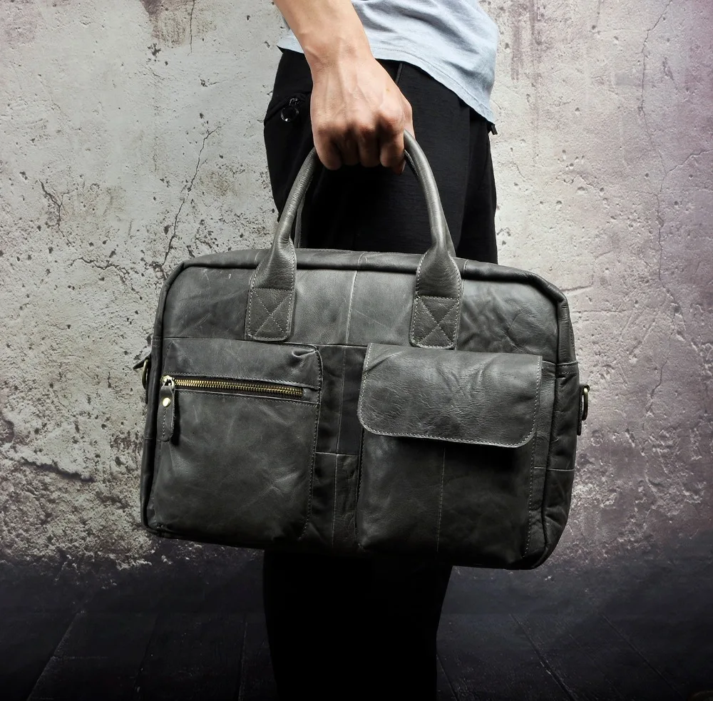 نوعية الجلود حقيبة أنيقة ذات سعة كبيرة حقيبة أعمال حقيبة ساعي الذكور تصميم السفر محمول حالة حمل حقيبة حافظة b331g