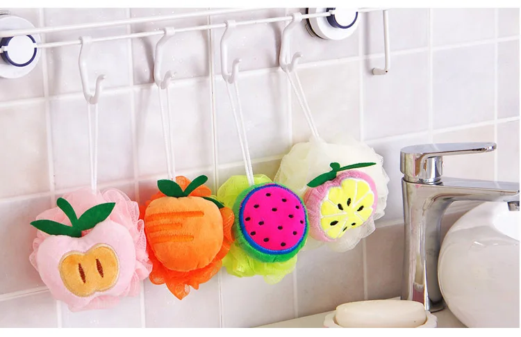 ZH 1 шт. цветные фрукты форма душ для ванной полотенца милые мочалка; мочалка в виде цветка протрите уход за ребенком