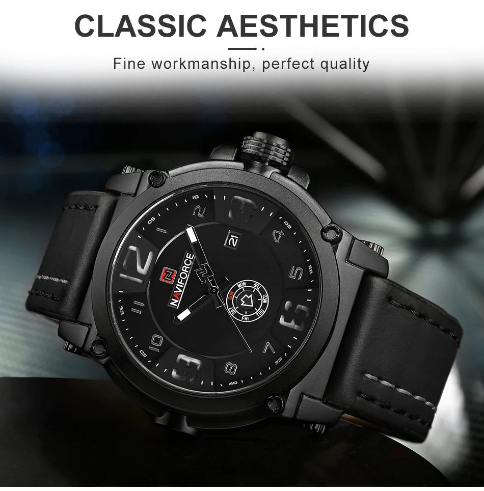 Reloj Deportivo Naviforce Para Hombre, Estilo Militar