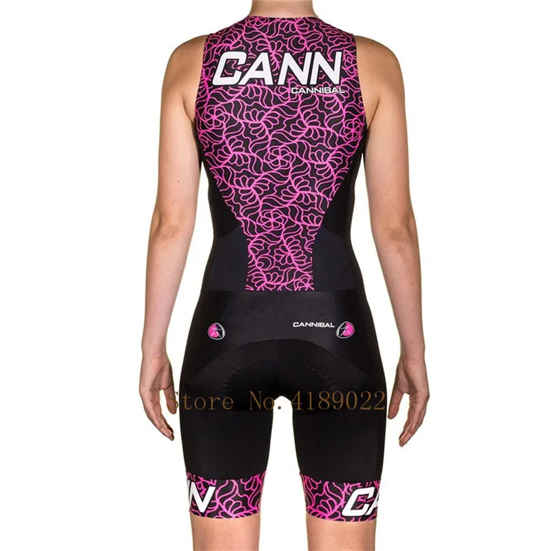 CANNBAL ladies jumpsuit summer sleeveless classic color cycling skinsuit roupa ciclismo feminina 2019 bike team triathlon suit