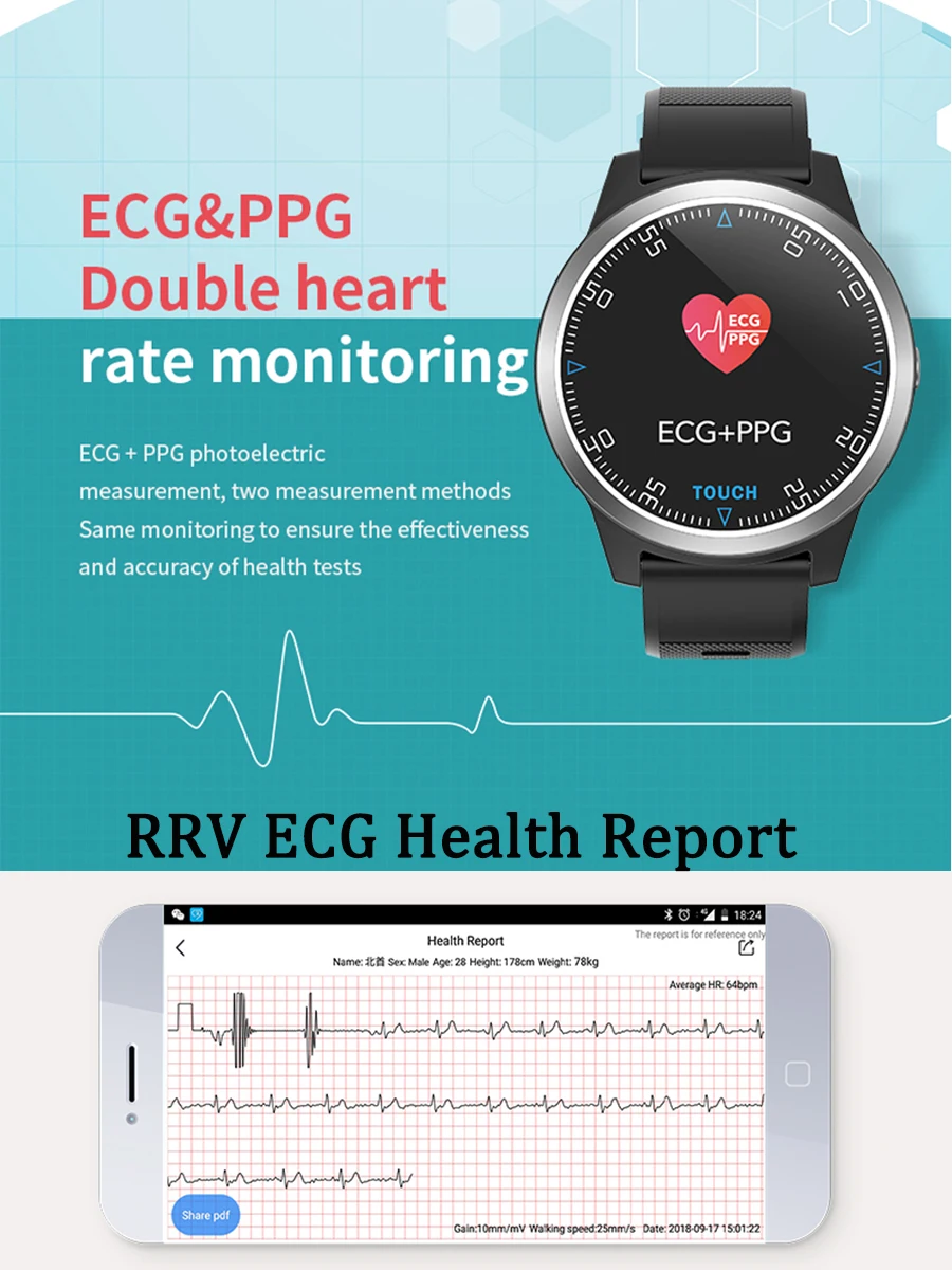 Vwar Смарт-часы ЭКГ PPG пульсометр кровяное давление Bluetooth Smartwatch спортивные фитнес-часы для мужчин и женщин наручные часы