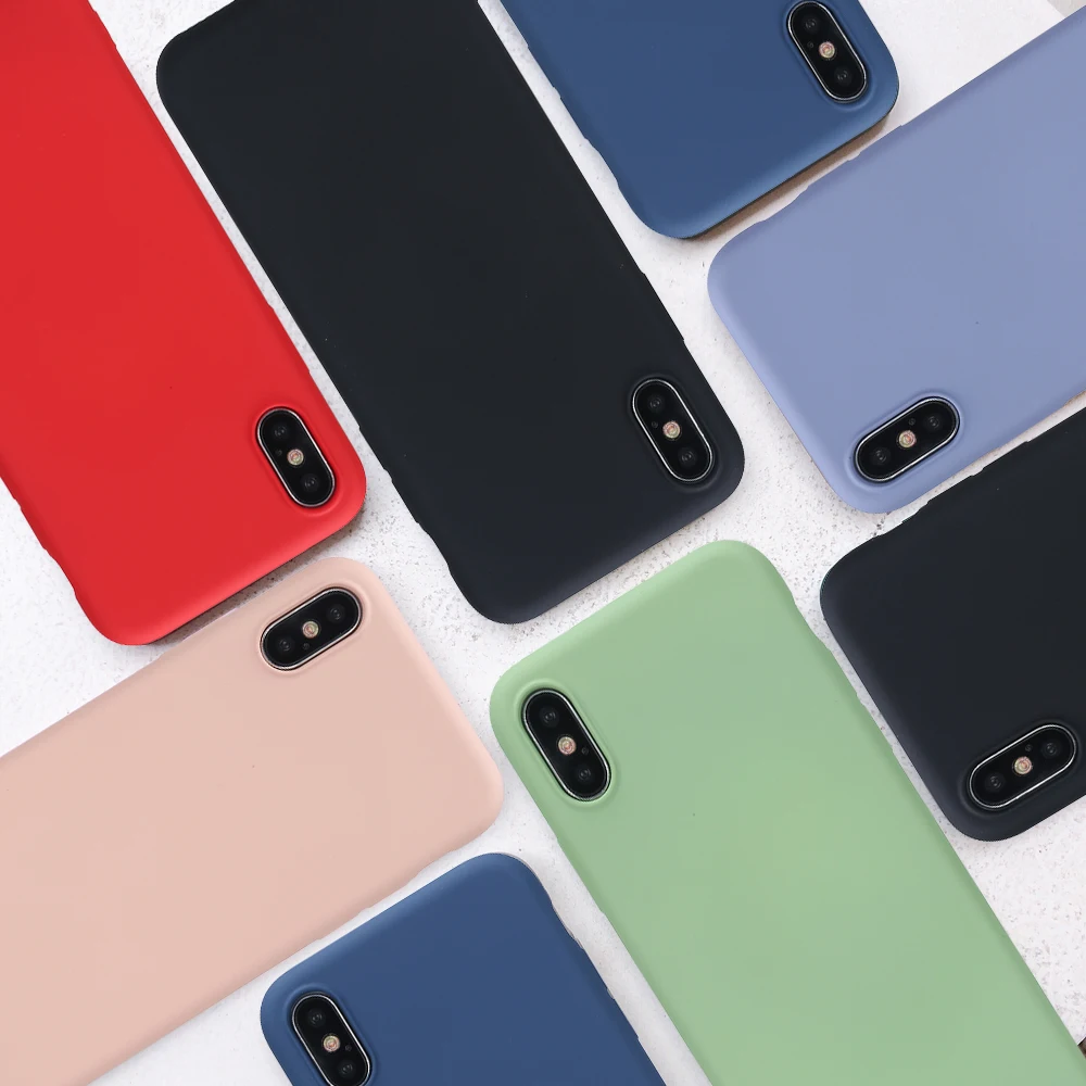 LACK-Solid-Color-Silicone-Couples-Cases-For-iphone-XR-X-XS-Max-6-6S-7-8