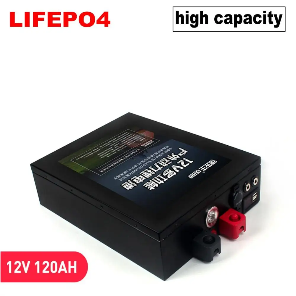 12V аккумуляторная батарея LiFePo4 высокой емкости RV фосфат 14 6 V 60AH 120ah с BMS отправить