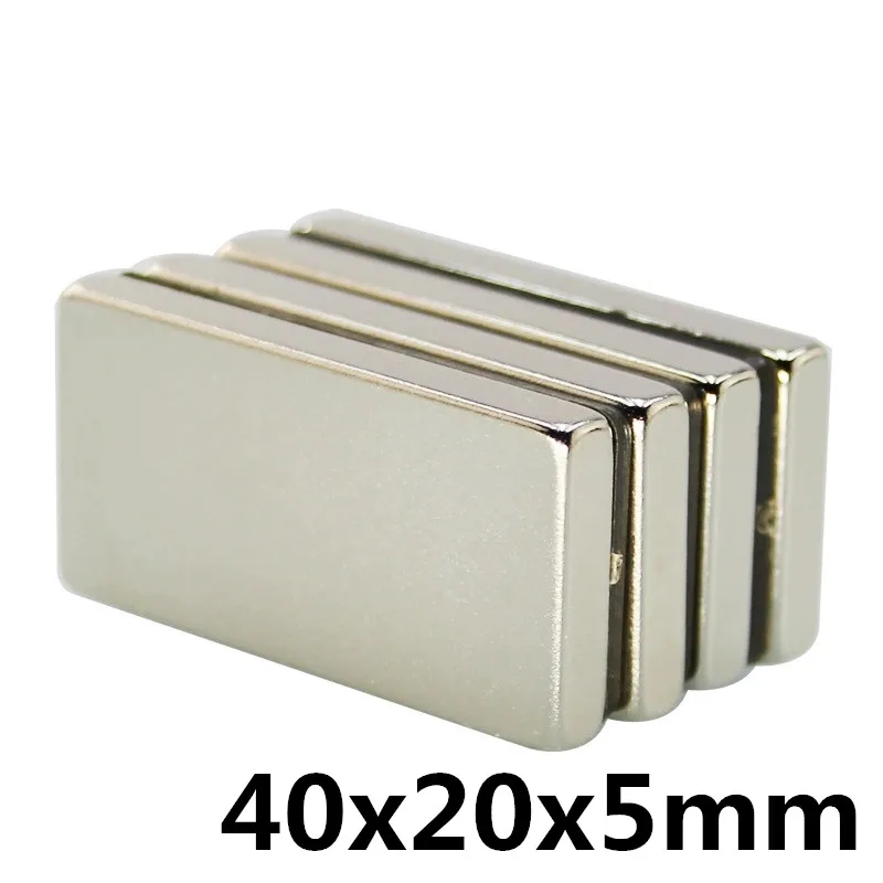 

1Pcs 40x20x5mm Neodymium Magnet Block N35 Permanent Super Strong Powerful Small Magnetic Magnets Square 40*20*5 mm